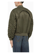 3360 ALEXANDER MCQUEEN  CONVERTIBLE KHAKI NYLON BOMBER JACKET