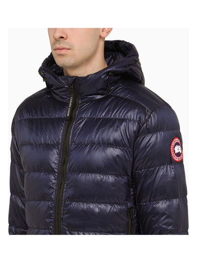 63 CANADA GOOSE  CROFTON HOODY PADDED JACKET IN A BLUE TECHNICAL FABRIC