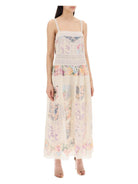 SPLI ZIMMERMANN FLORAL DRESS WITH LACE TRIM