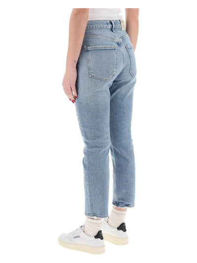 QUIV AGOLDE  HIGH-WAISTED STRAIGHT CROPPED JEANS IN THE