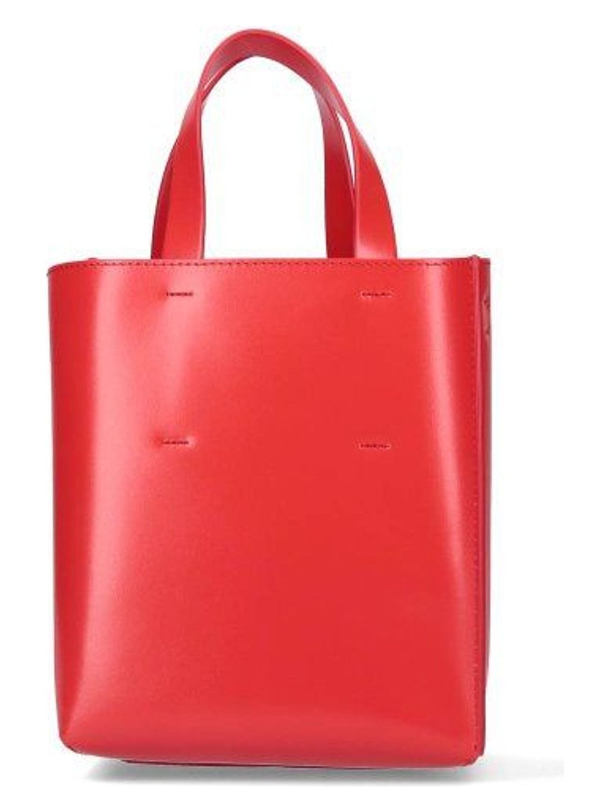 00R62 MARNI SHOPPING S RED LEATHER STRAP WITH LOGO