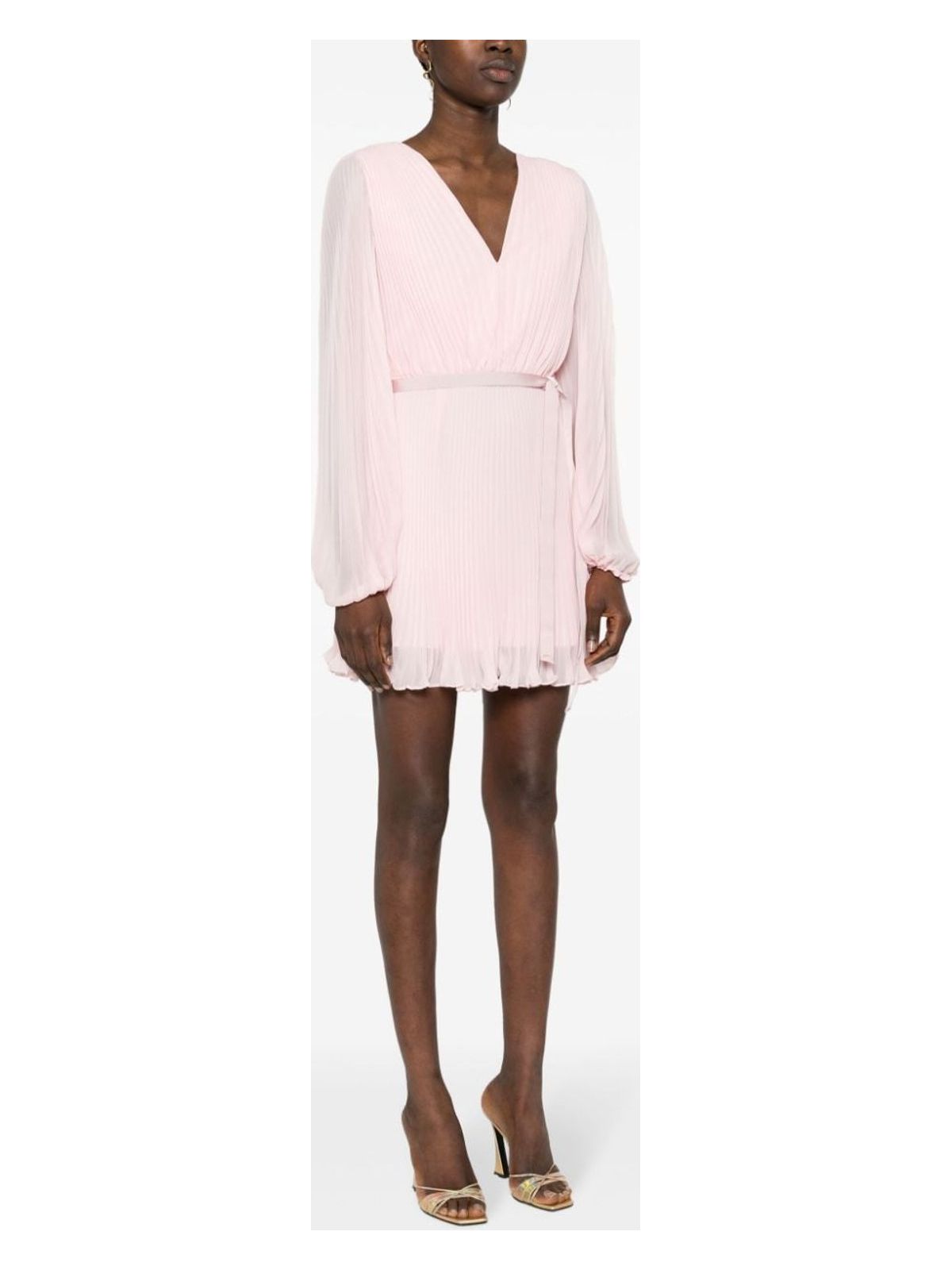 Pink MAX MARA PIANOFORTE V NECKED MINI DRESS 11221124600 LOZURI