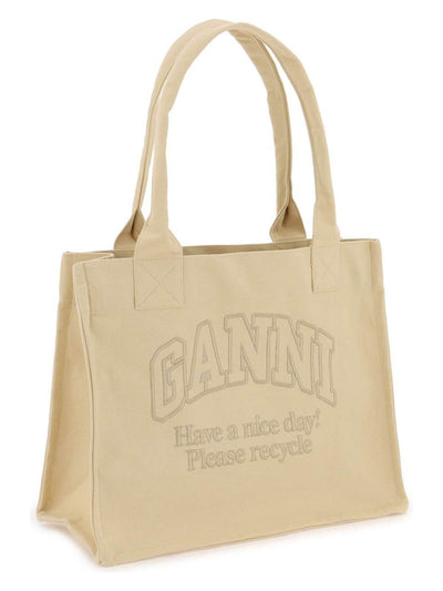 482 GANNI  TOTE BAG WITH EMBROIDERY