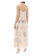 SPLI ZIMMERMANN FLORAL DRESS WITH LACE TRIM