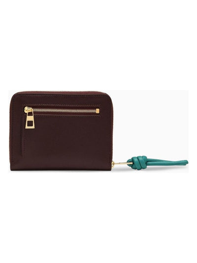 6894 LOEWE  KNOT COMPACT ZIPPED WALLET IN BURGUNDY LEATHER