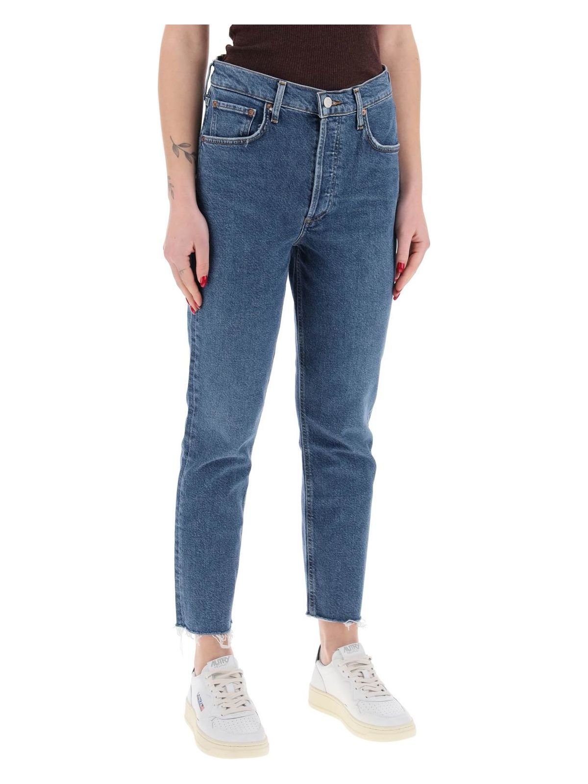 ECAPE AGOLDE  HIGH-WAISTED STRAIGHT CROPPED JEANS IN THE
