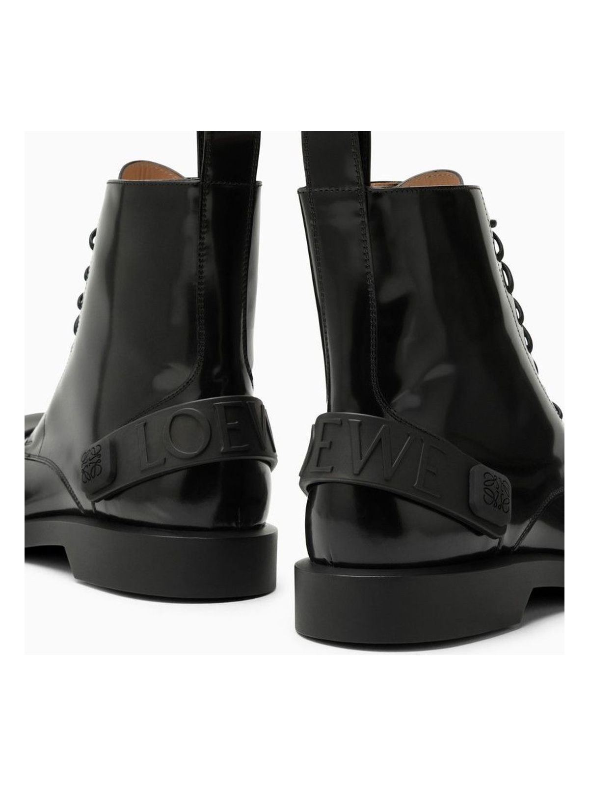 1100 LOEWE  CAMPO BLACK LACE-UP BOOTS
