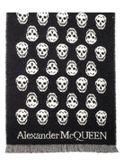 1078 ALEXANDER MCQUEEN REVERSIBLE RAFFIA SKULL SCARF