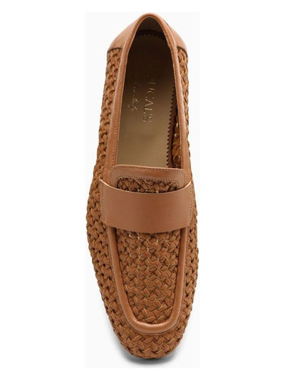 NC06 DOUCAL'S  WALNUT-COLOURED WOVEN LEATHER MOCCASIN