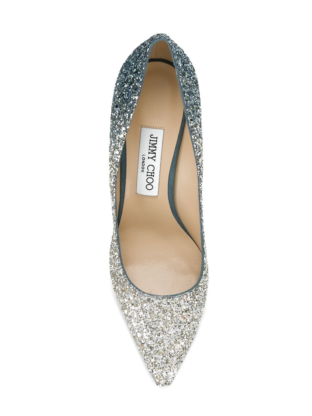 SILVER JIMMY CHOO ROMY 85 GLITTERED LEATHER PUMPS (ROMY85) – LOZURI