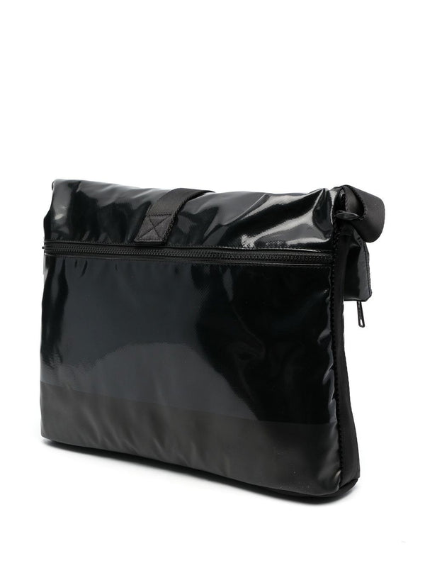 Black DIESEL LOGO-PRINT DETAIL SHOULDER BAG