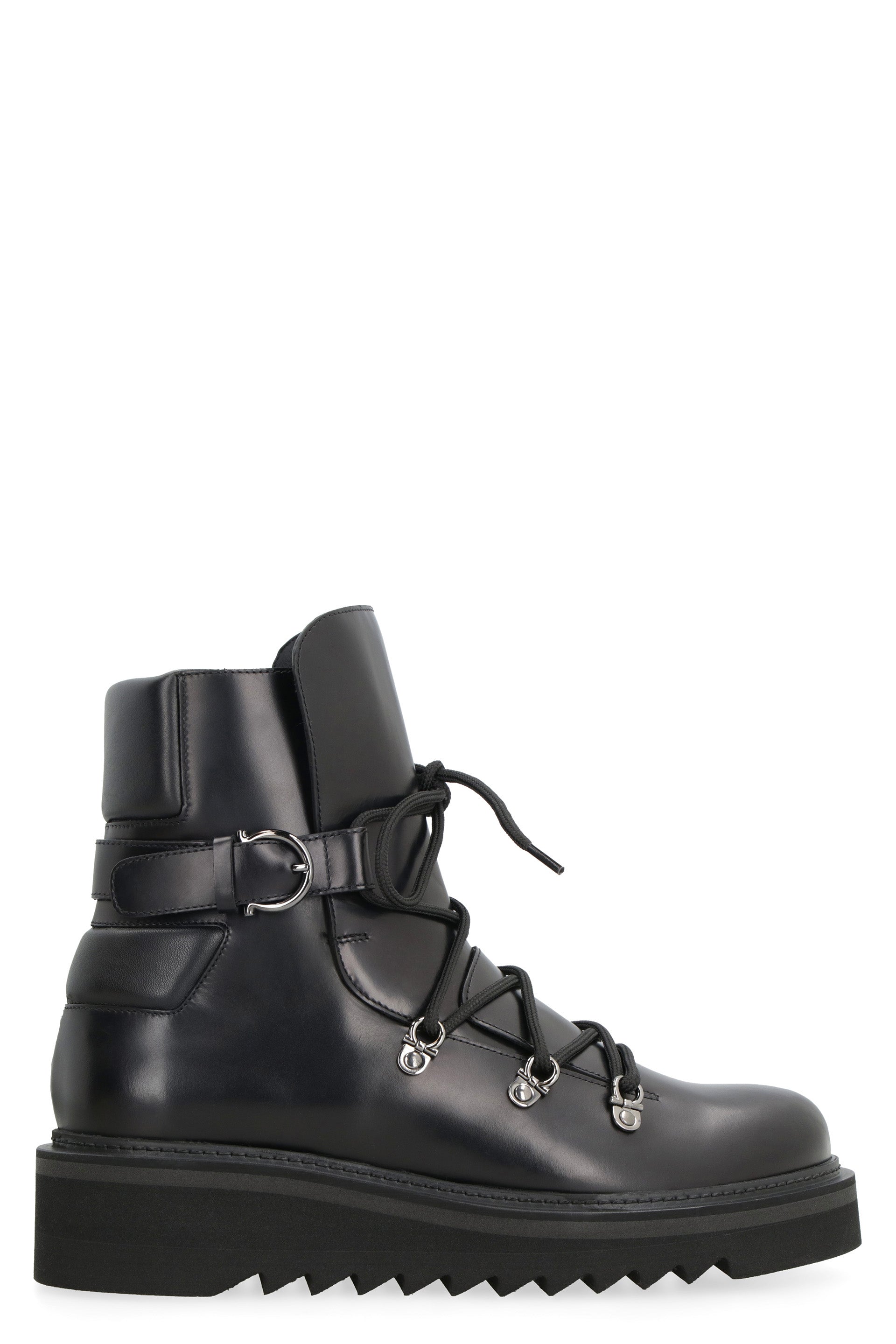 756775 FERRAGAMO ELIMO LEATHER ANKLE BOOTS