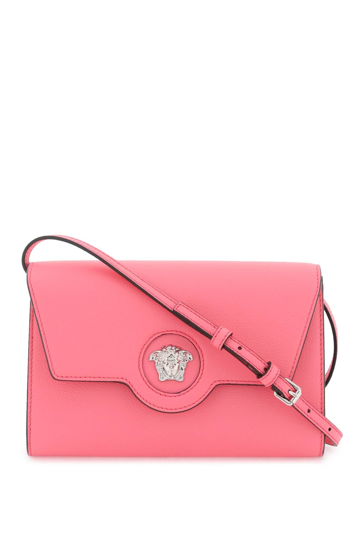 Versace Medusa Leather Crossbody Bag In Red