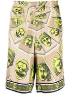 5G530 VERSACE Le Maschere print silk shorts