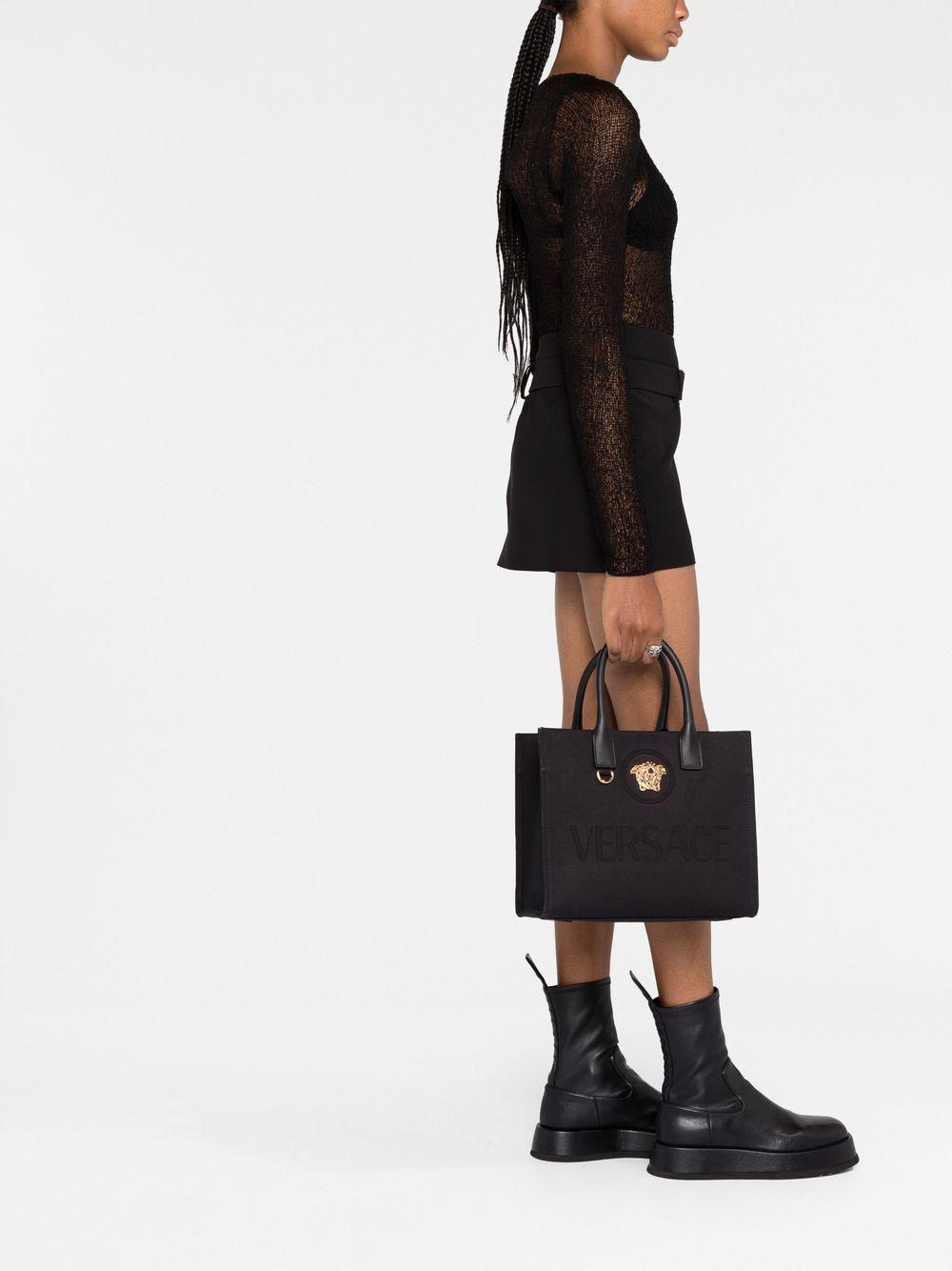 Women's Canvas 'la Medusa' Small Tote Bag by Versace
