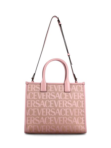 VERSACE LEATHER TOTE BAG WITH V LOGO