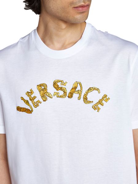 Versace t shirt white cheap and gold