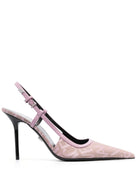 2N77P VERSACE Jacquard Logo Slingback Pumps.