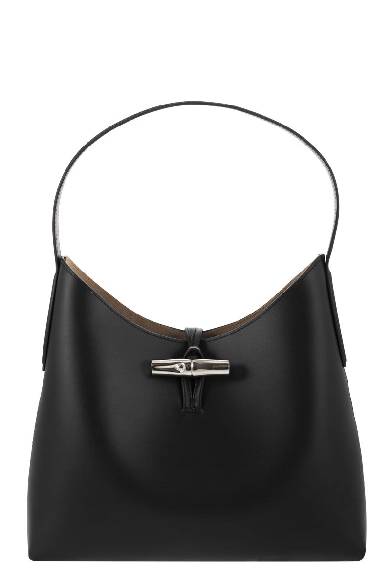 Longchamp - Small Leather Shoulder Bag Black