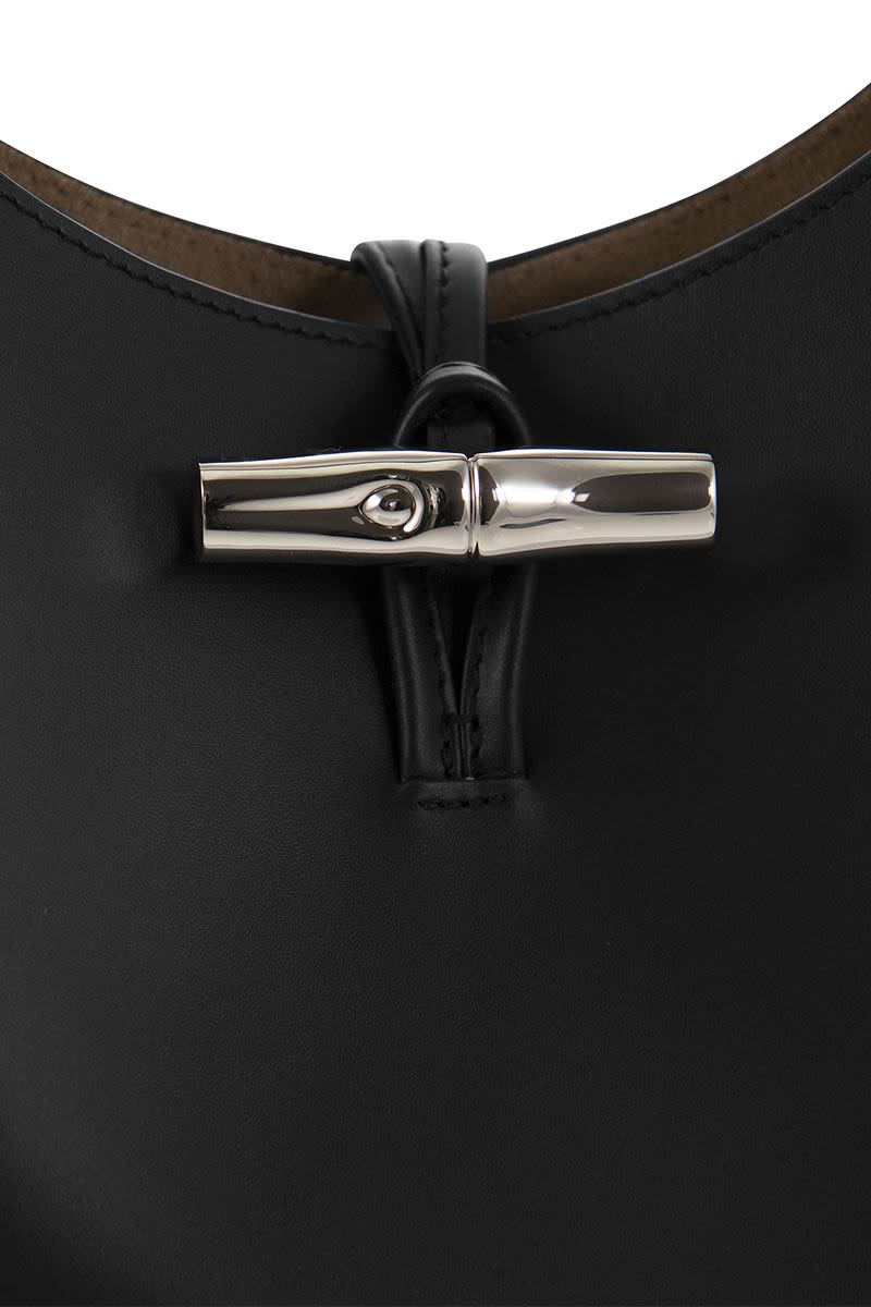 Longchamp Black Leather Roseau Shoulder Bag Longchamp