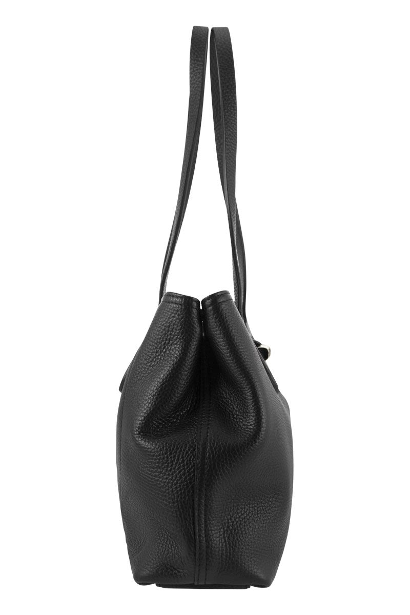 Longchamp Roseau Medium Box Leather Tote Bag In Black
