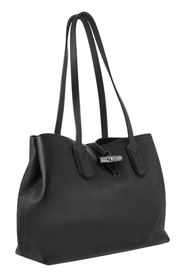 Longchamp Leather Hobo Bag in Black