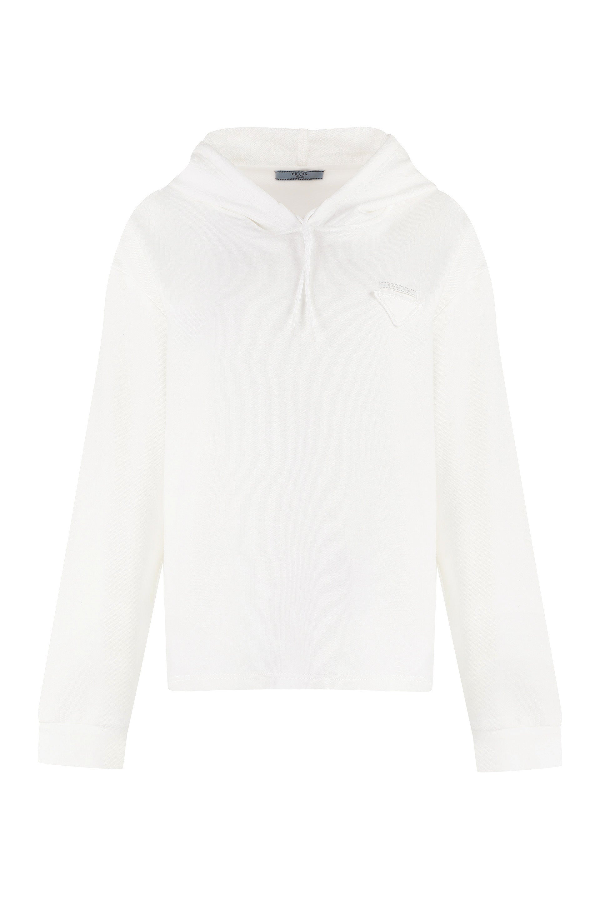 White PRADA COTTON HOODIE 134672S231113B F0009 LOZURI