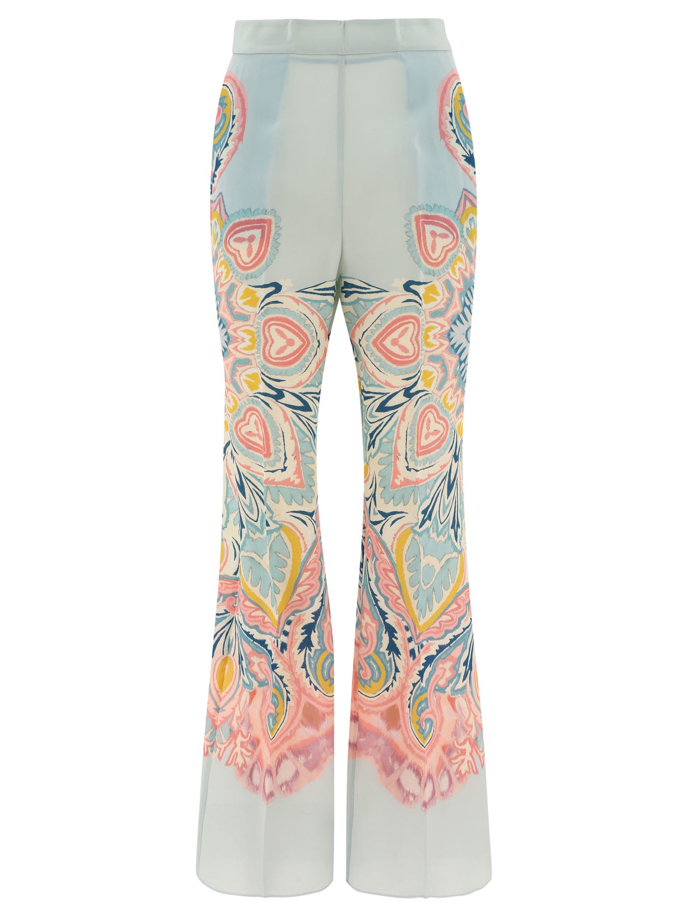 PRINTED PALAZZO TROUSERS - Ecru