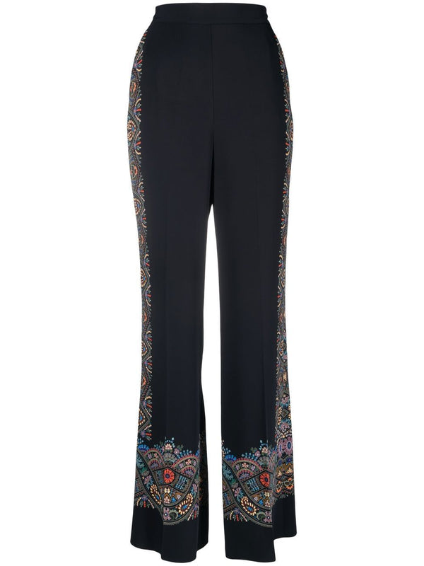 1 ETRO abstract-print straight-leg trousers
