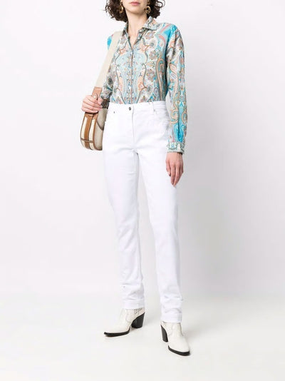 990 ETRO floral-embroidered skinny jeans