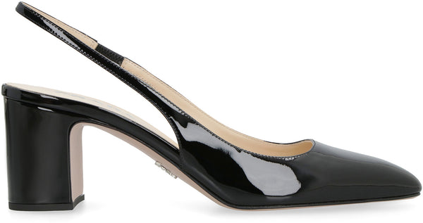 Prada patent leather slingback clearance pumps