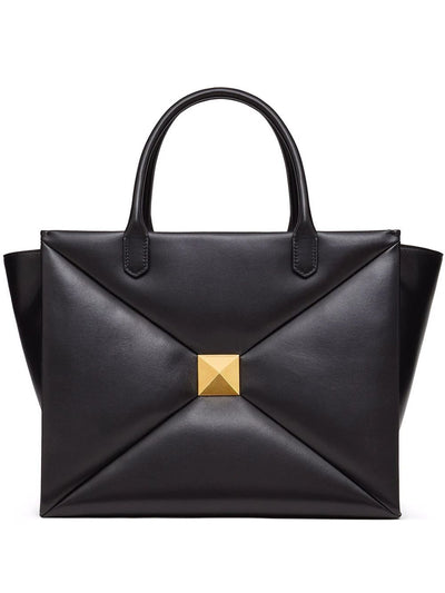 Black Valentino One Stud Large Handbag - Front