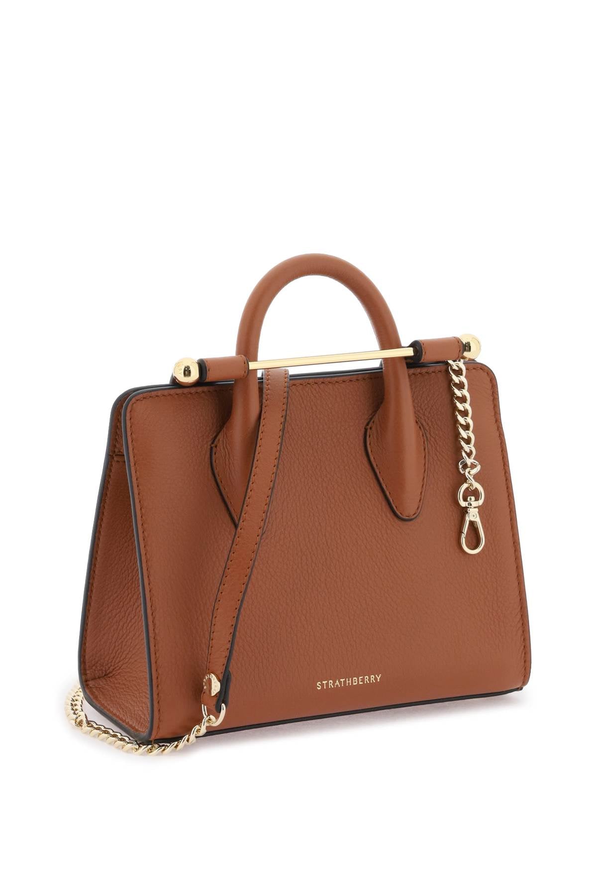 BROWN STRATHBERRY 'NANO TOTE' LEATHER BAG (20204100175)