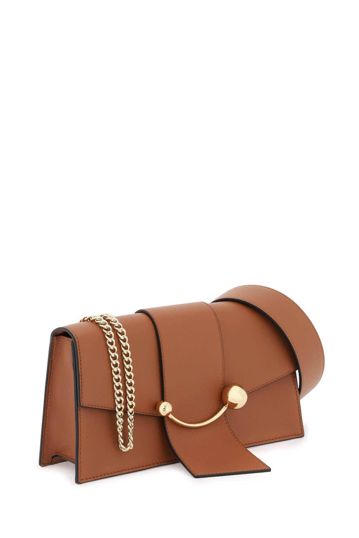 Shop Strathberry Mini Crescent Leather Shoulder Bag