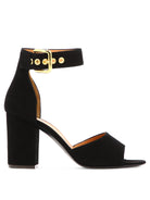 Black VIA ROMA 15 "FIBBIONA" SANDALS