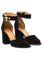 Black VIA ROMA 15 "FIBBIONA" SANDALS