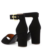 Black VIA ROMA 15 "FIBBIONA" SANDALS