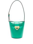 SMERALDO FERRAGAMO CALF LEATHER TRIFOLIO BUCKET BAG