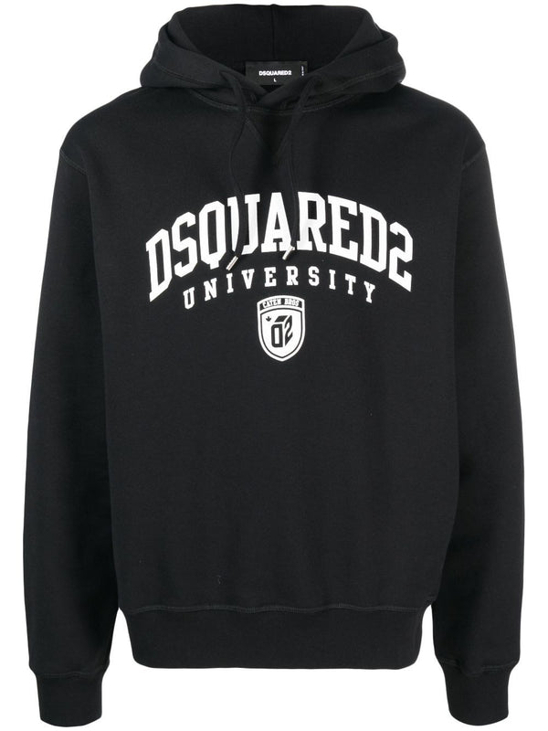 Dsquared2 logo-print cotton hoodie - Grey