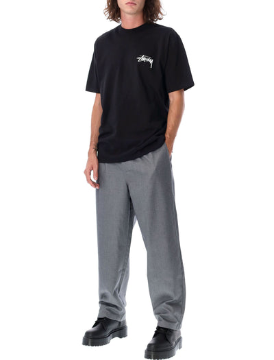 GREY STUSSY VOLUME PLEATED TROUSERS