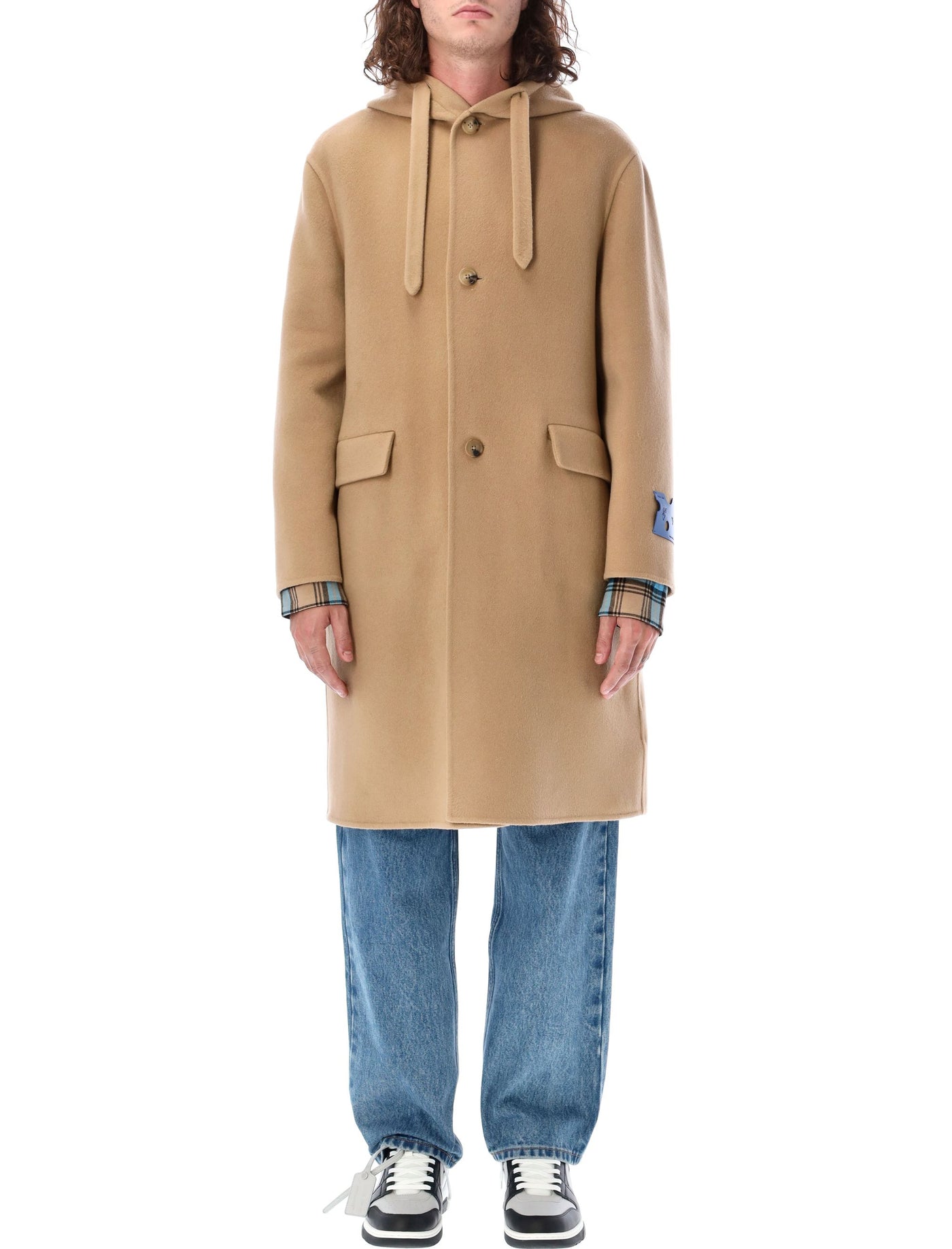 6200 OFF-WHITE TAGS CASHMERE HOODED COAT