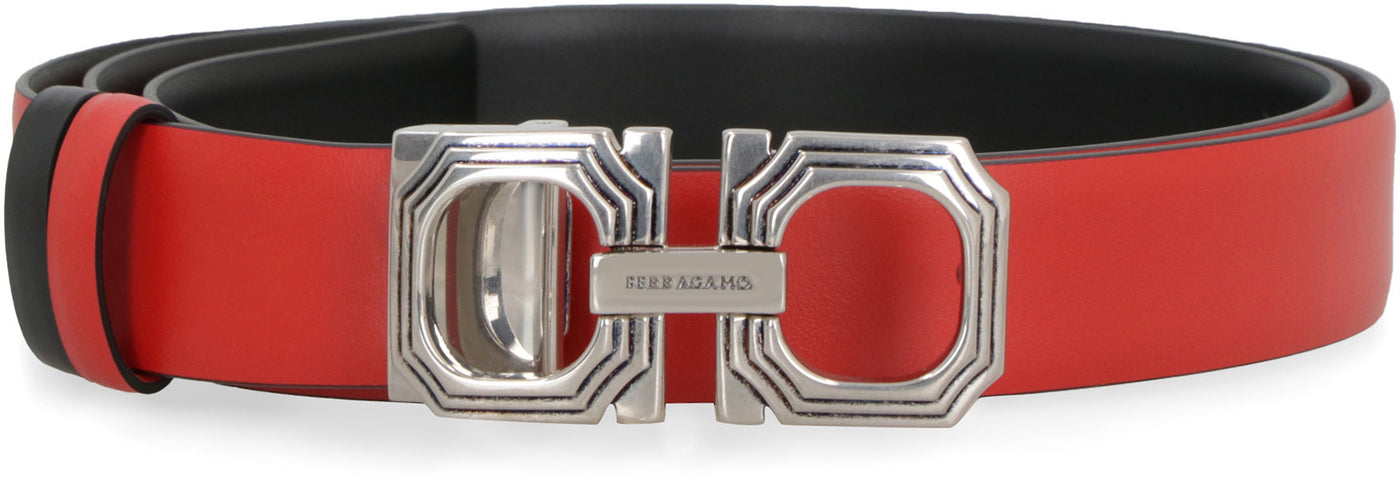 Ferragamo Gancini-plaque Leather Belt