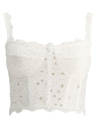 White CHARO RUIZ IBIZA "TESSA" CROP TOP