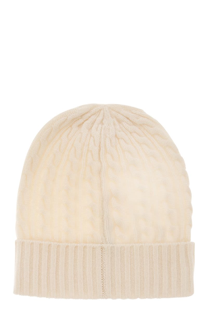 Pure Cashmere Cap with Ribbed Trim - Essential Accessory | LOZURI