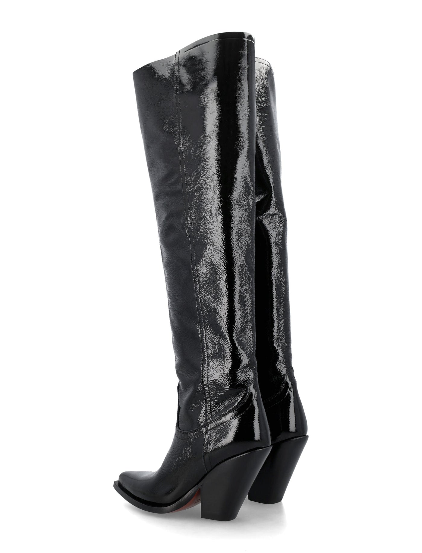 BLACK SONORA ACAPULCO NAPLACK OVER-THE-KNEE BOOTS