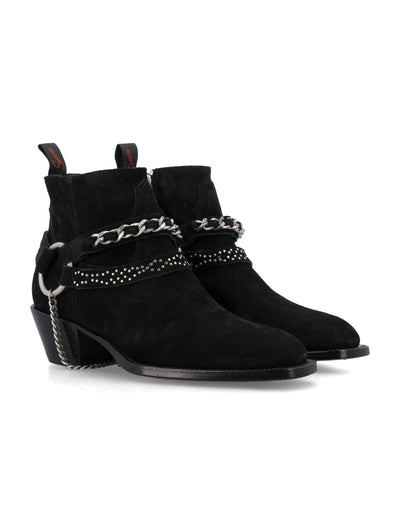 BLACK SONORA DULCE BELT ANKLE BOOTS