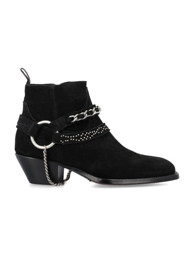BLACK SONORA DULCE BELT ANKLE BOOTS