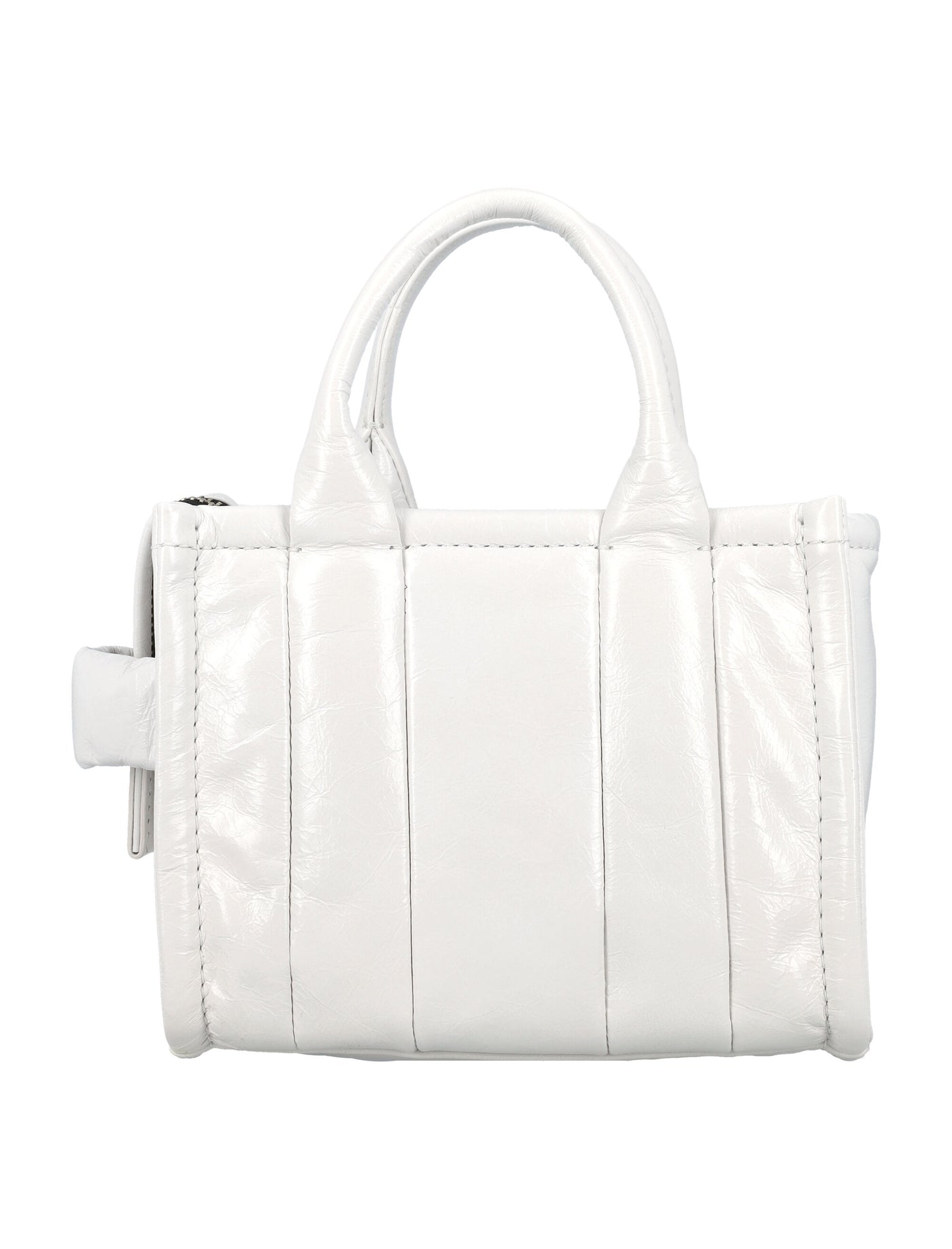 WHITE MARC JACOBS THE SHINY CRINKLE MICRO TOTE BAG (23AH064L03FA22SCL_100)