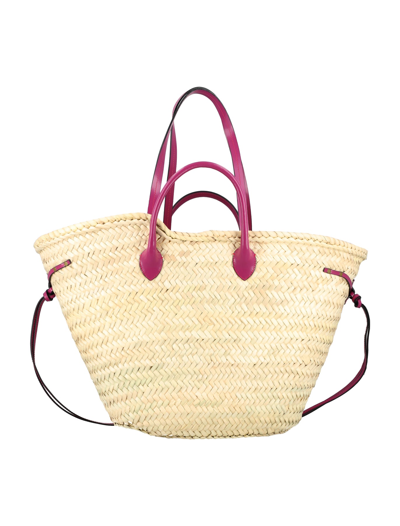 Women's Cadix Raffia And Leather Basket Bag In Natural/Orchid