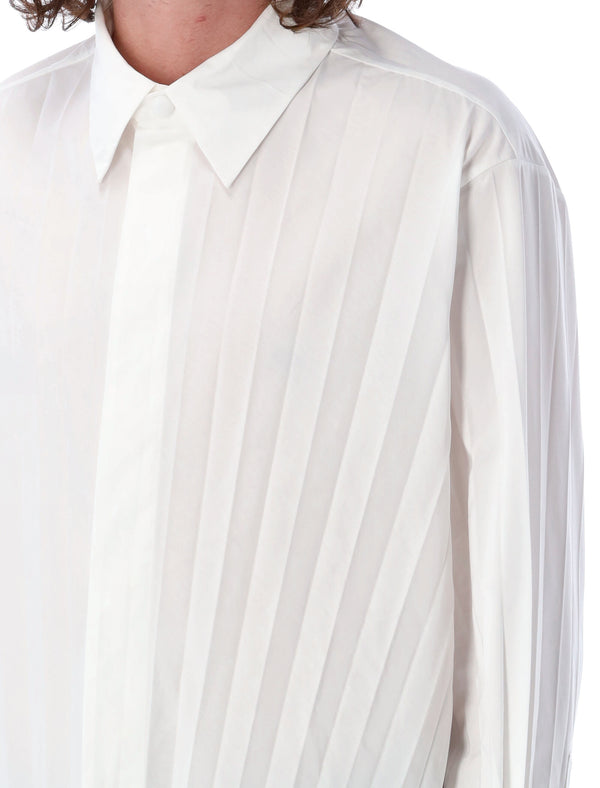 Cotton Blend Pleated Shirt